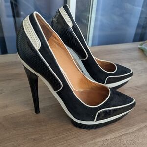 L.A.M.B. Domino Black and White Stiletto Heels, designed by Gwen Stefani